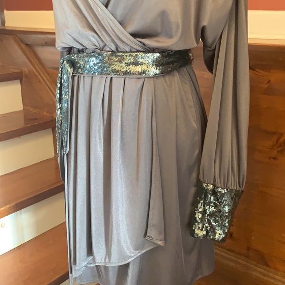 - Miss 60 Sequin Silver Dress - - Picture 3 of 10